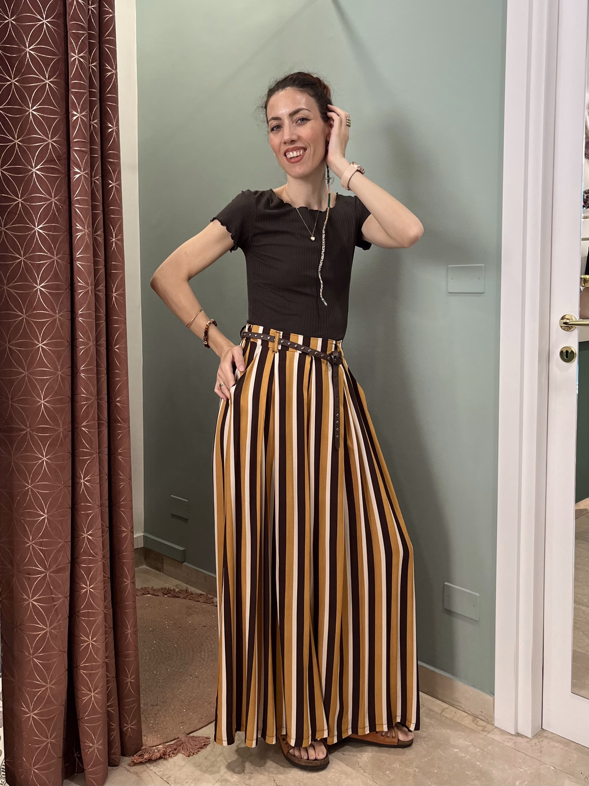 Pantalone Palazzo Extra Wide a Righe - immagine 6