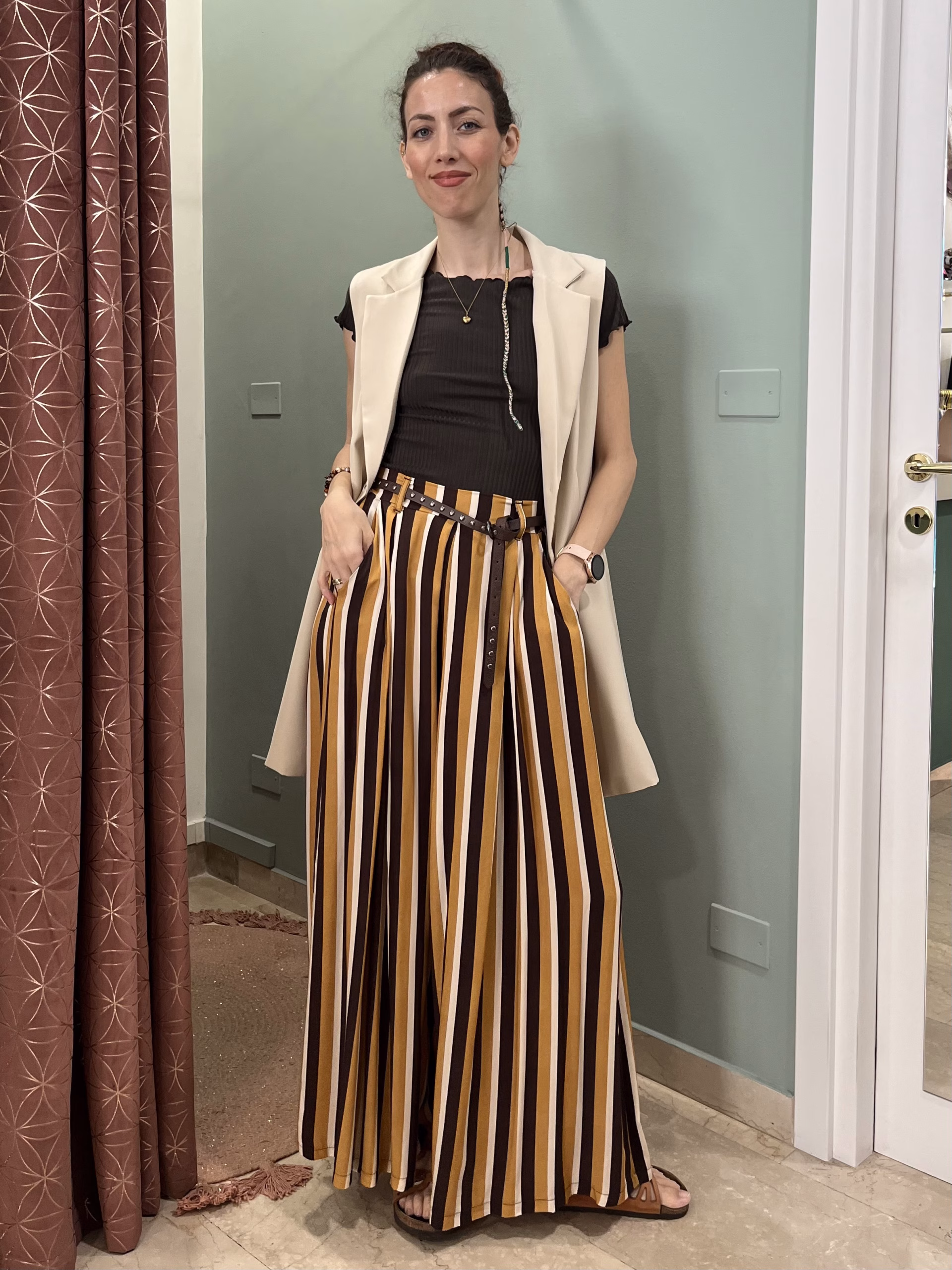 Pantalone Palazzo Extra Wide a Righe
