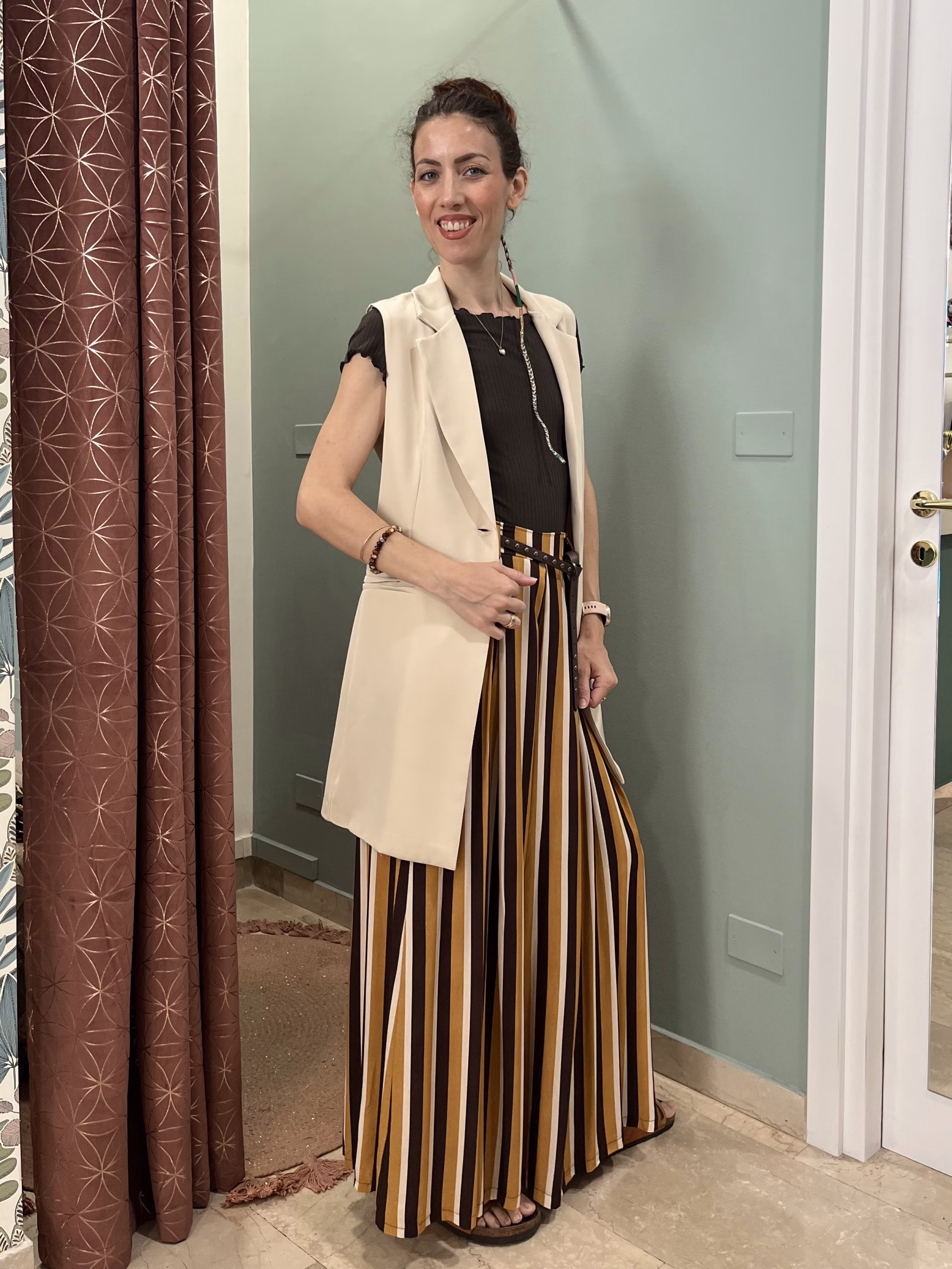 Pantalone Palazzo Extra Wide a Righe - immagine 7