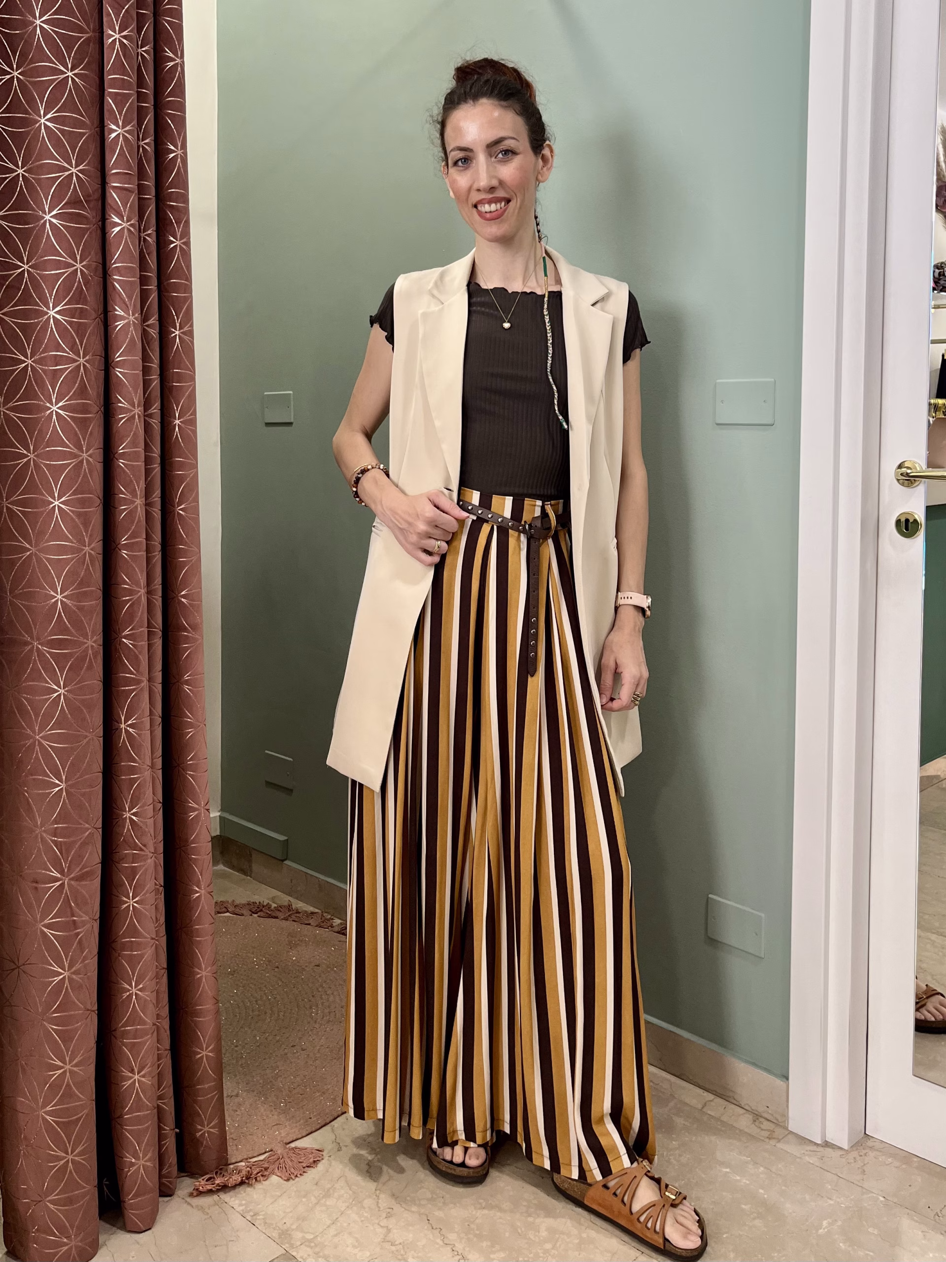 Pantalone Palazzo Extra Wide a Righe - immagine 5